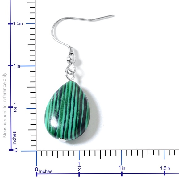 Lab Created Malachite Earrings and Necklace Set - Picture 5 of 7